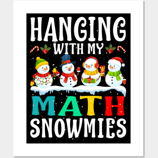 Hanging With My Math Snowmies Teacher Christmas Posters and Art